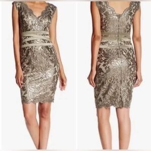 Tadashi Shoji Metallic Lace‎ Mini Dress